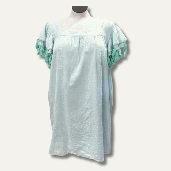 STS Sail to Sable Plus Size XXL Shift Dress Tassel Ruffle Sleeve Lined Beachy - Picture 1 of 12